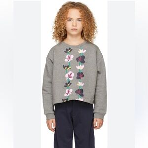 Marni Kids Flowers Sweatshirt Cropped Crewneck Grey